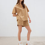 The Chiara Short Sleeve Shirt - Toffee