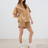 The Chiara Short Sleeve Shirt - Toffee