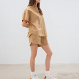 The Chiara Short Sleeve Shirt - Toffee