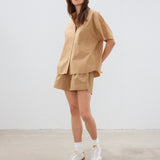 The Chiara Short Sleeve Shirt - Toffee