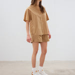 The Chiara Short Sleeve Shirt - Toffee