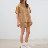 The Chiara Short Sleeve Shirt - Toffee