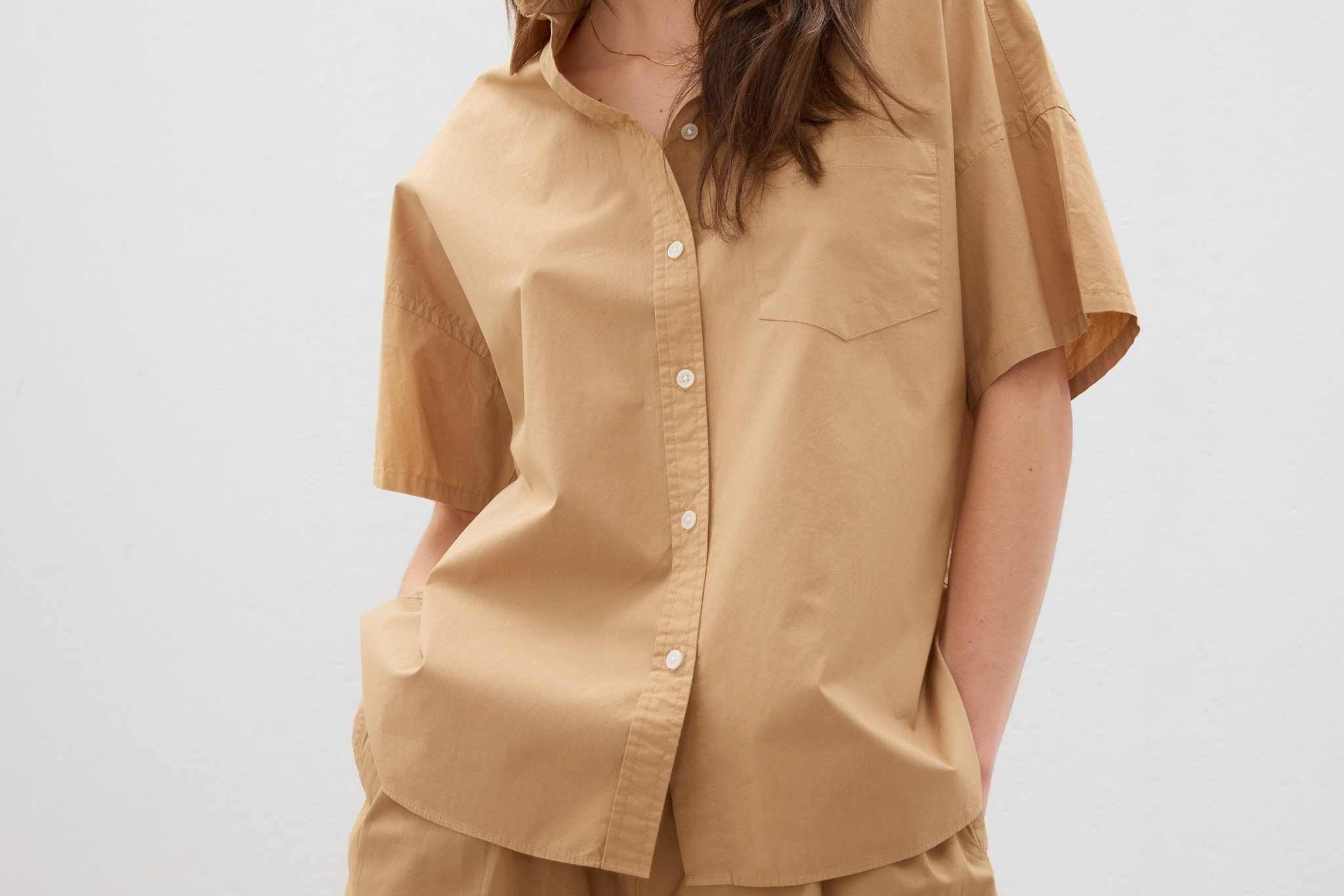 The Chiara Short Sleeve Shirt - Toffee