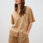 The Chiara Short Sleeve Shirt - Toffee