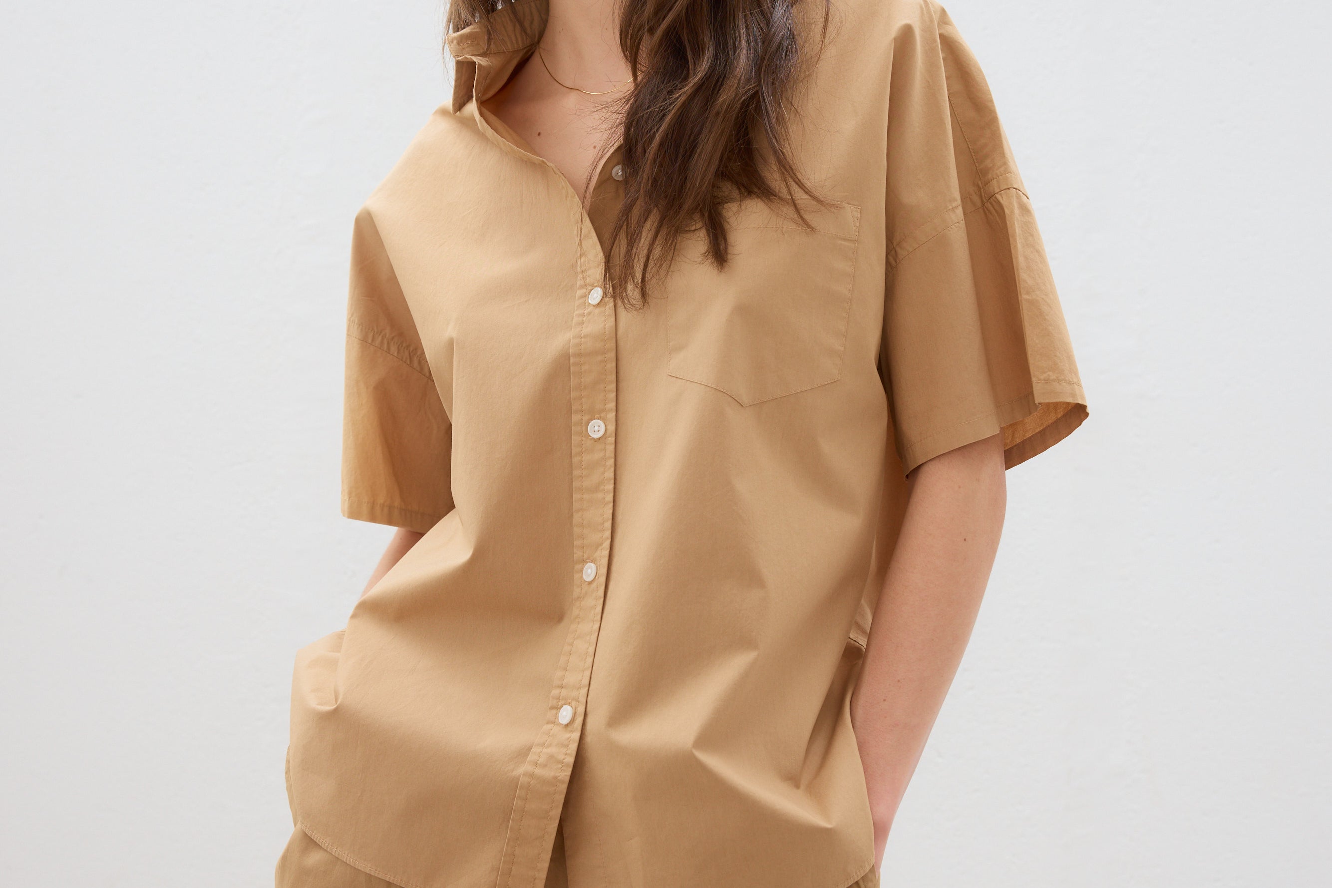 The Chiara Short Sleeve Shirt - Toffee