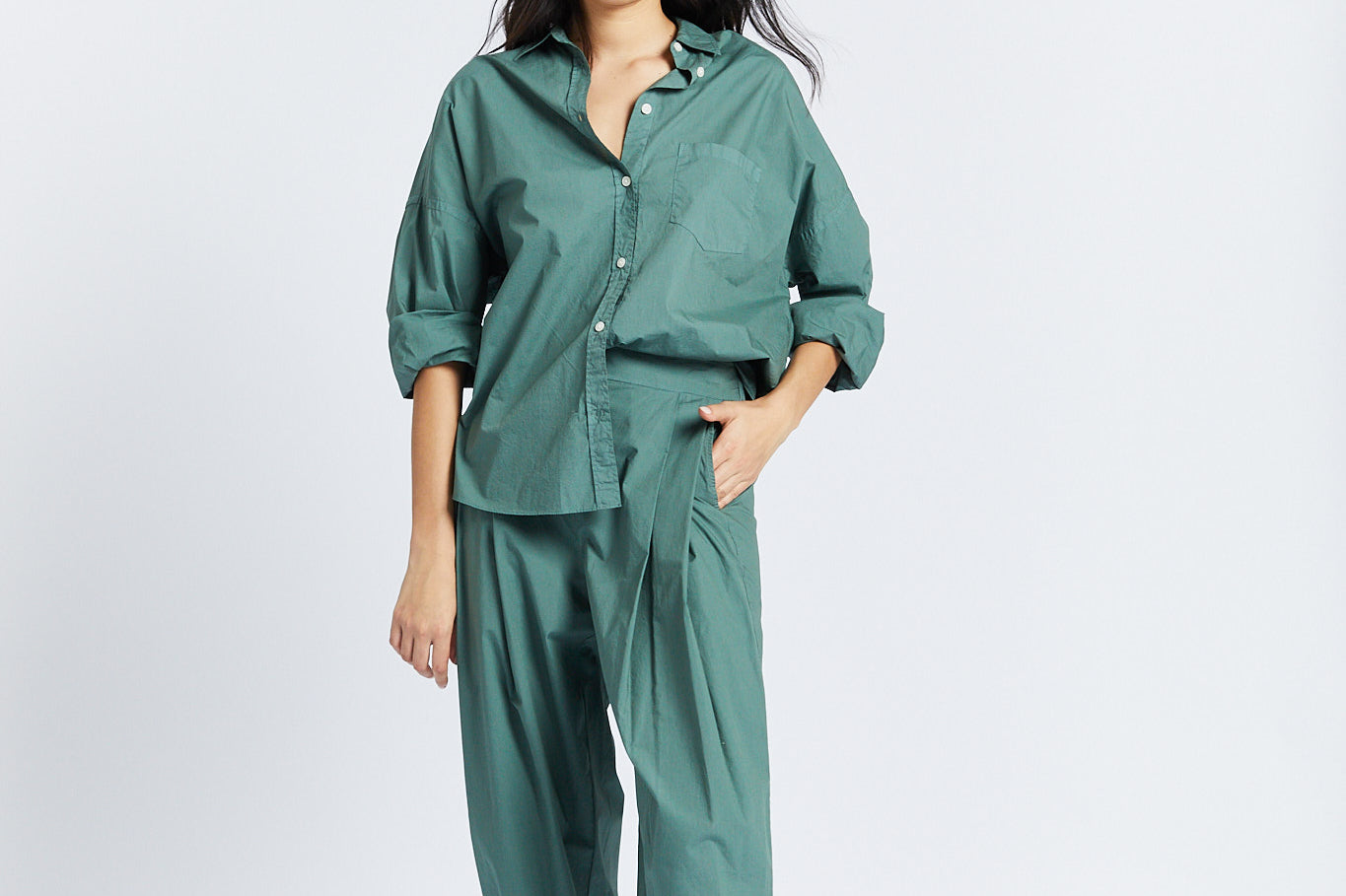 The Chiara Soft Pants - Smoke Pine - Apparel