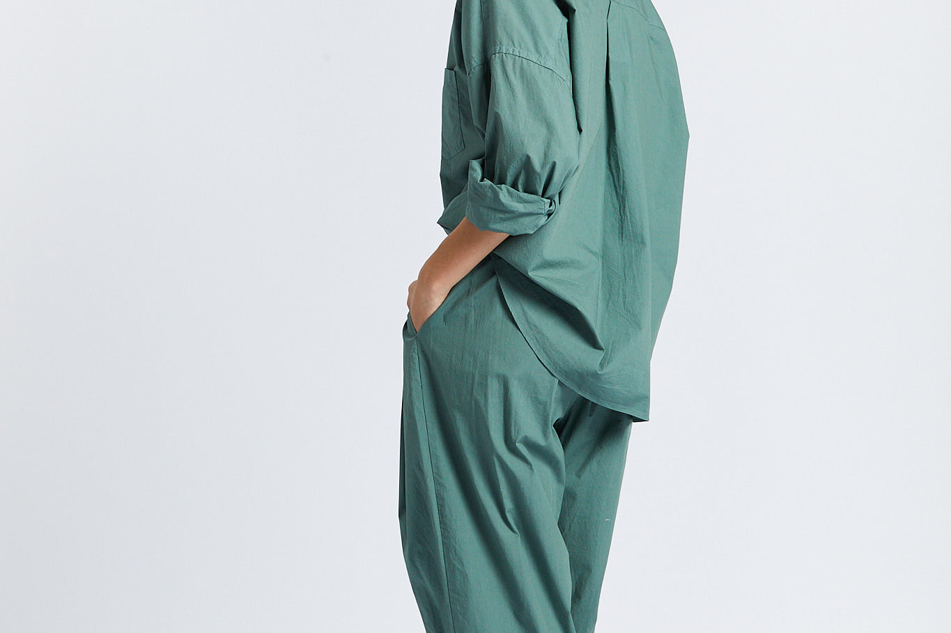 The Chiara Soft Pants - Smoke Pine - Apparel