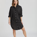 The Chiara Shirt Dress - Black - Apparel