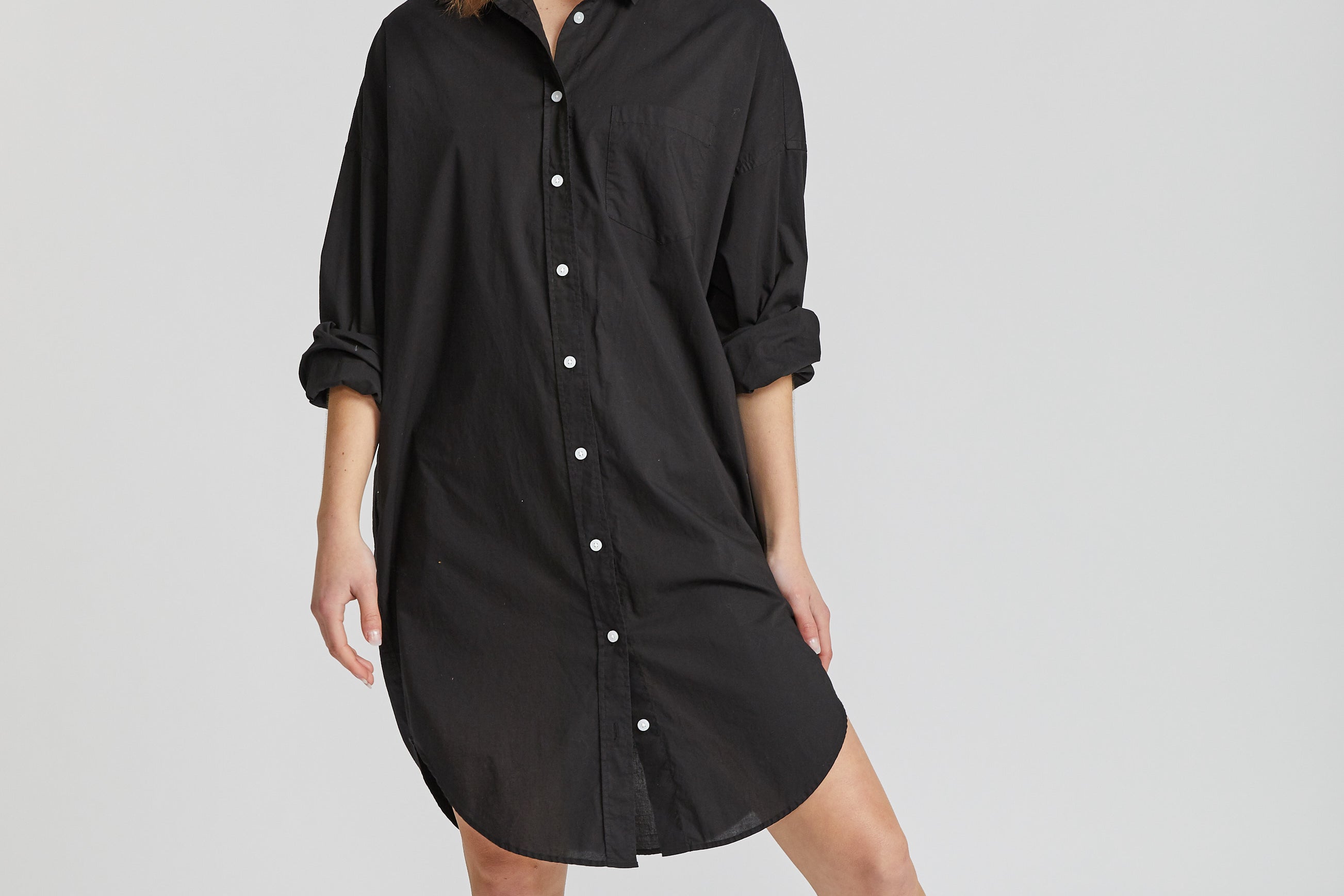 The Chiara Shirt Dress - Black - Apparel