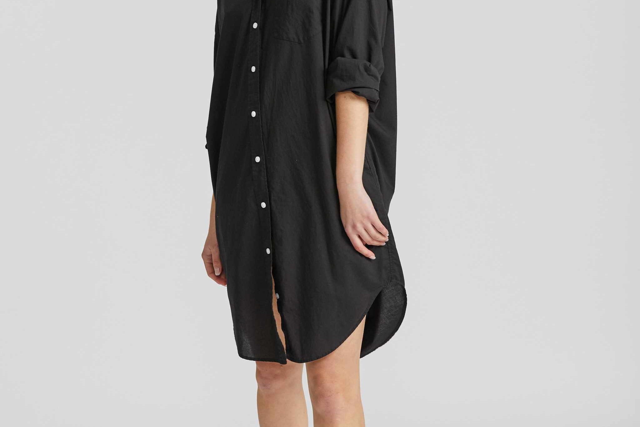 The Chiara Shirt Dress - Black - Apparel
