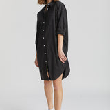 The Chiara Shirt Dress - Black - Apparel