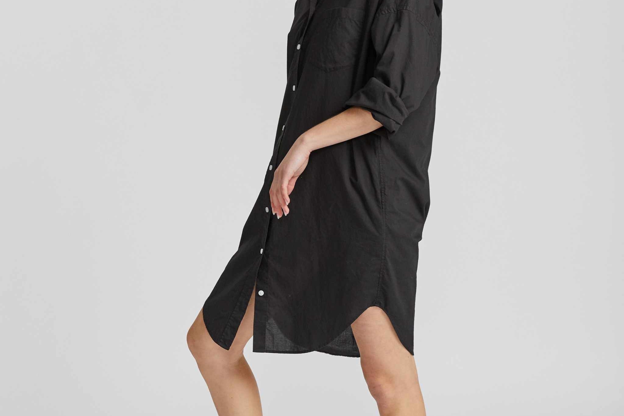 The Chiara Shirt Dress - Black - Apparel