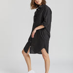 The Chiara Shirt Dress - Black - Apparel