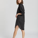 The Chiara Shirt Dress - Black - Apparel