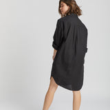 The Chiara Shirt Dress - Black - Apparel