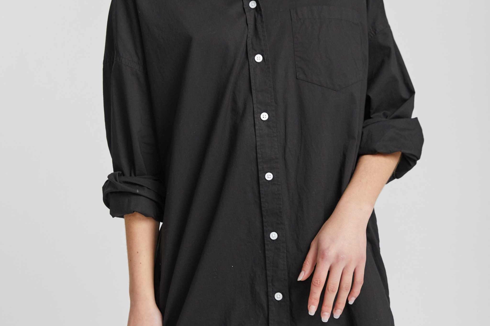 The Chiara Shirt Dress - Black - Apparel