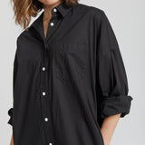 The Chiara Shirt Dress - Black - Apparel