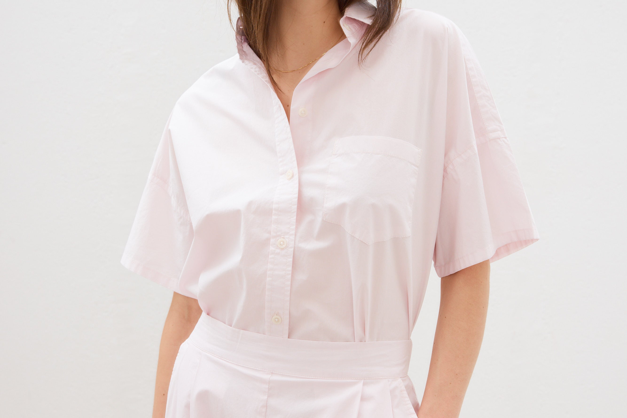 The Chiara Short Sleeve Shirt - Soft Lilac - Apparel